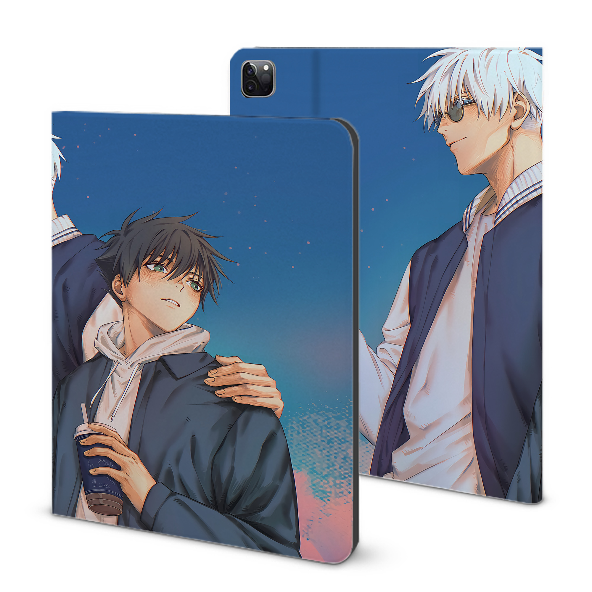 （画像用） 呪術廻戦 Jujutsu Kaisen IPad ケース ブック型 PUレザー TPU 耐衝撃 軽量 薄型 ペン収納なし 全面保護 IPad 各モデル対応